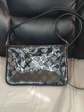 kate spade Black Patent Crossbody with Heart & Spade Motif